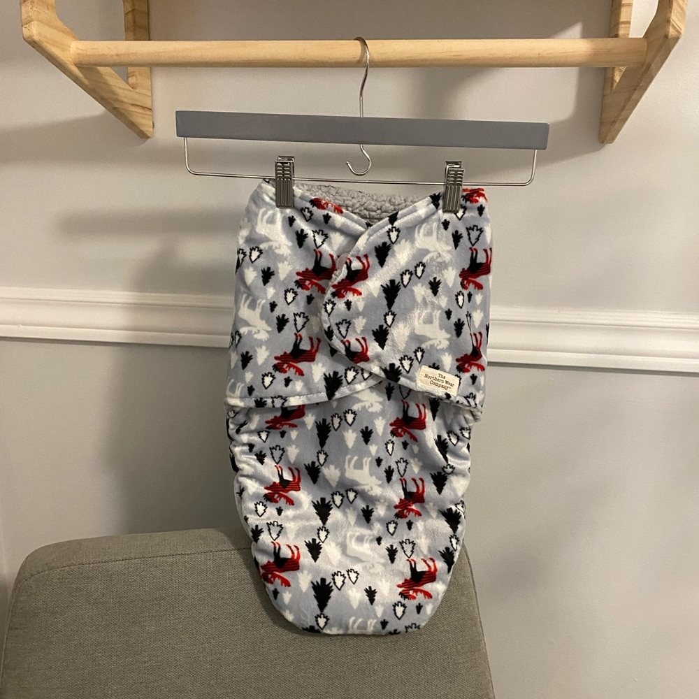 GENTLY USED SHERPA LINED BABY SWADDLE